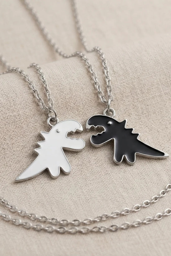 The Dino Duo: Matching Soulmate Necklaces