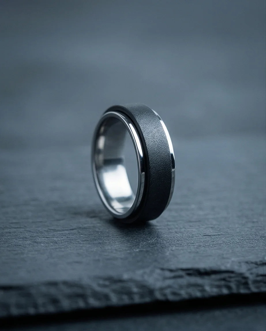 The Stealth Focus: Two-Tone Brushed Spinner Band