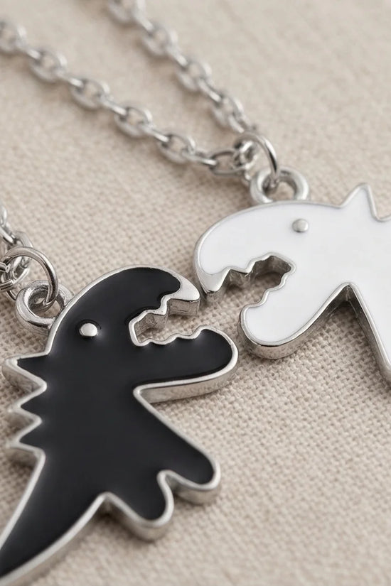 The Dino Duo: Matching Soulmate Necklaces