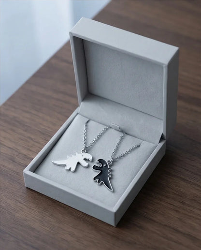 The Dino Duo: Matching Soulmate Necklaces