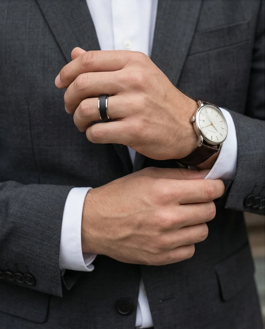 The Stealth Focus: Two-Tone Brushed Spinner Band