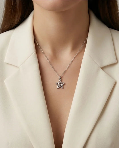 The Astral Vortex: Minimalist Star & Spiral Necklace
