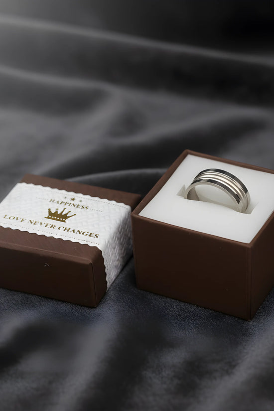 Brushed Silver Stainless Steel Ring 5.3cm