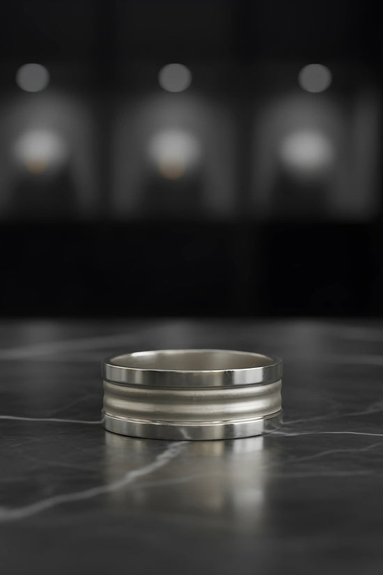 Brushed Silver Stainless Steel Ring 5.3cm