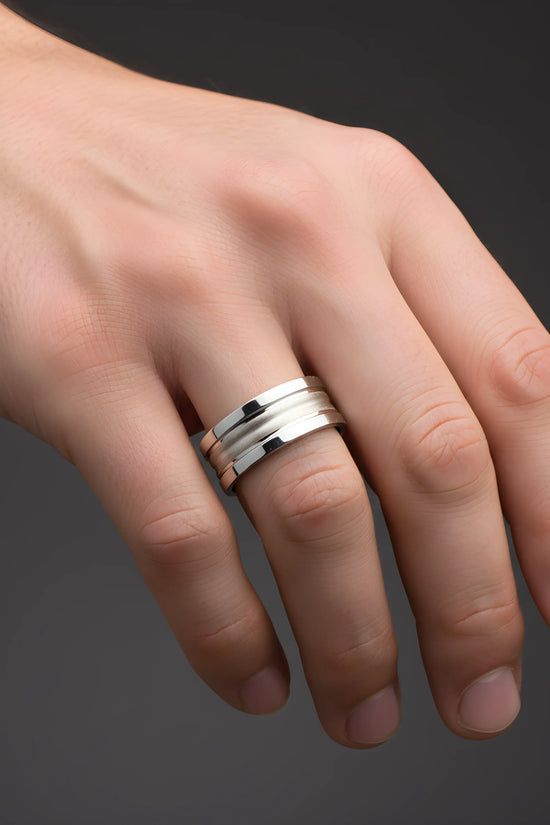 Brushed Silver Stainless Steel Ring 5.3cm
