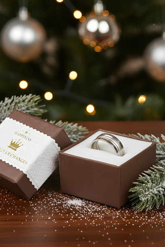 Brushed Silver Stainless Steel Ring 5.3cm