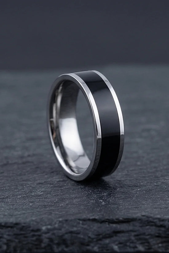 The Onyx Meridian: Two-Tone High-Gloss Band