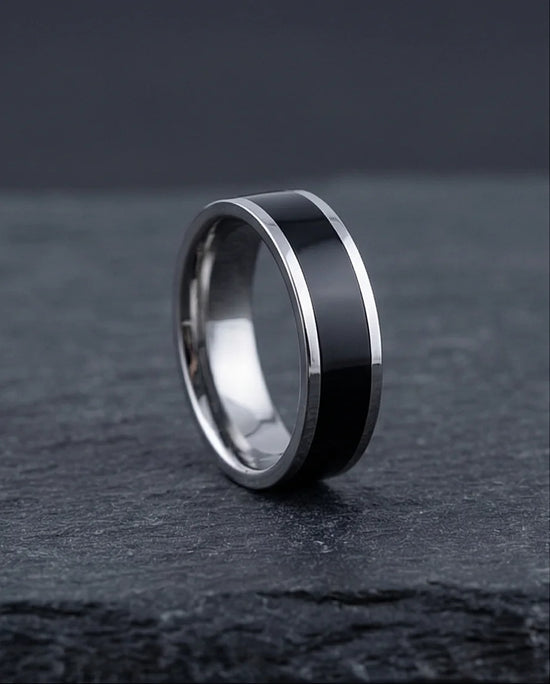 The Onyx Meridian: Two-Tone High-Gloss Band