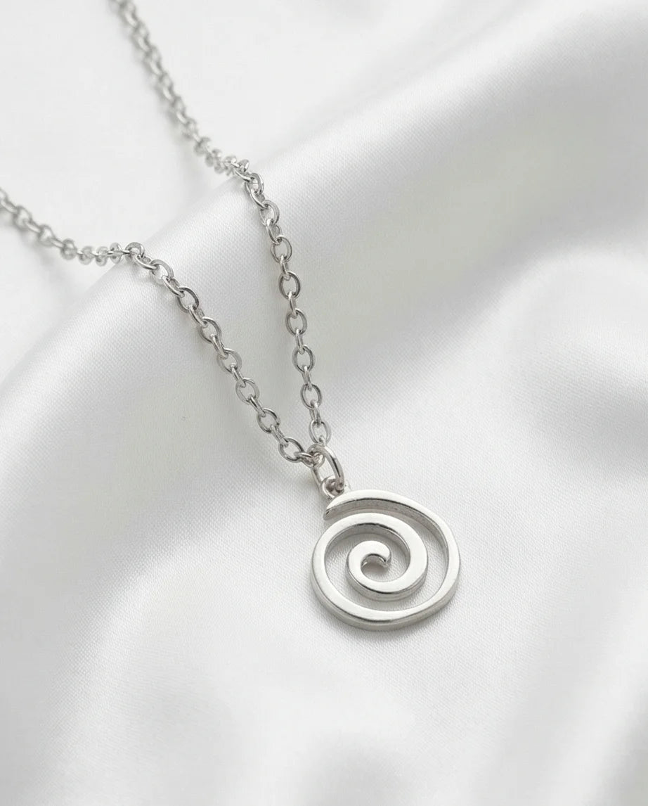The Silver Vortex: Minimalist Spiral Pendant