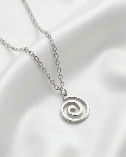 The Silver Vortex: Minimalist Spiral Pendant