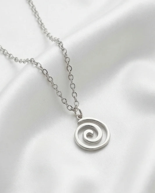 The Silver Vortex: Minimalist Spiral Pendant