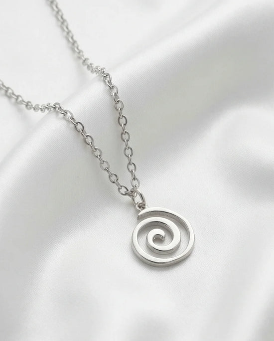 The Silver Vortex: Minimalist Spiral Pendant