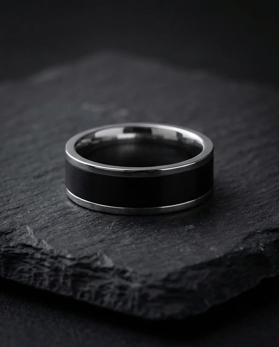 The Onyx Meridian: Two-Tone High-Gloss Band