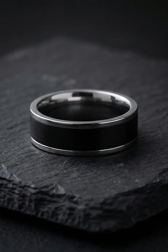 The Onyx Meridian: Two-Tone High-Gloss Band