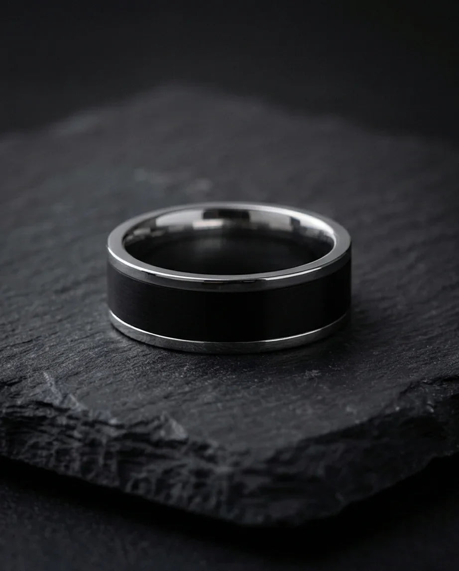 The Onyx Meridian: Two-Tone High-Gloss Band