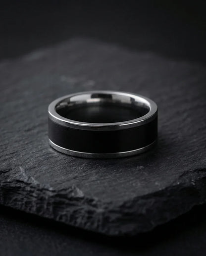 The Onyx Meridian: Two-Tone High-Gloss Band