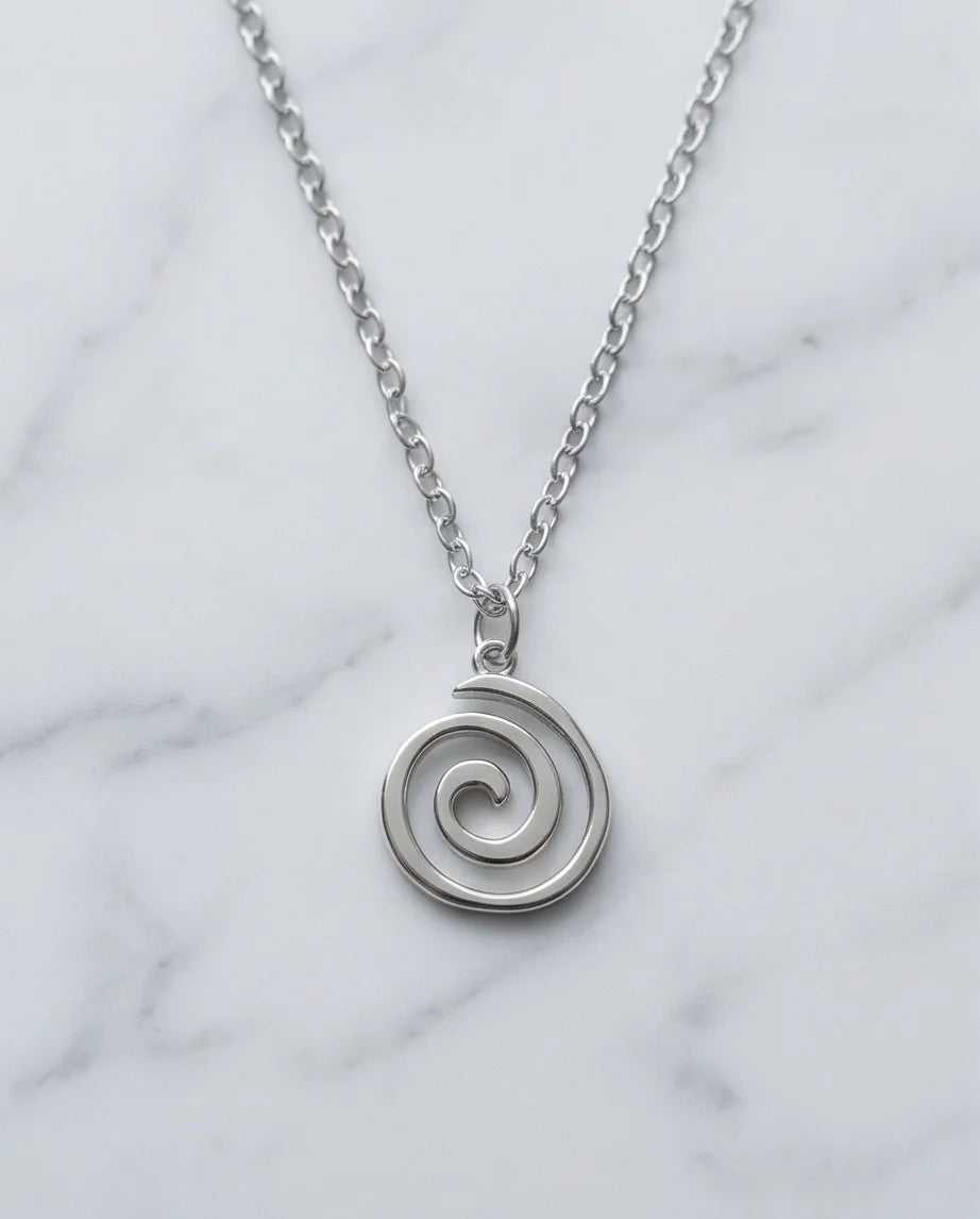 The Silver Vortex: Minimalist Spiral Pendant