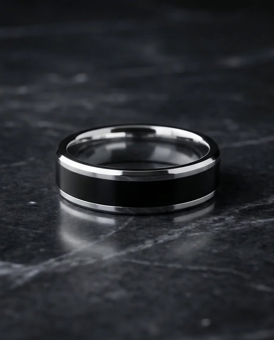 The Onyx Meridian: Two-Tone High-Gloss Band