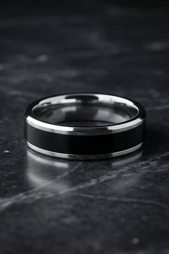 The Onyx Meridian: Two-Tone High-Gloss Band