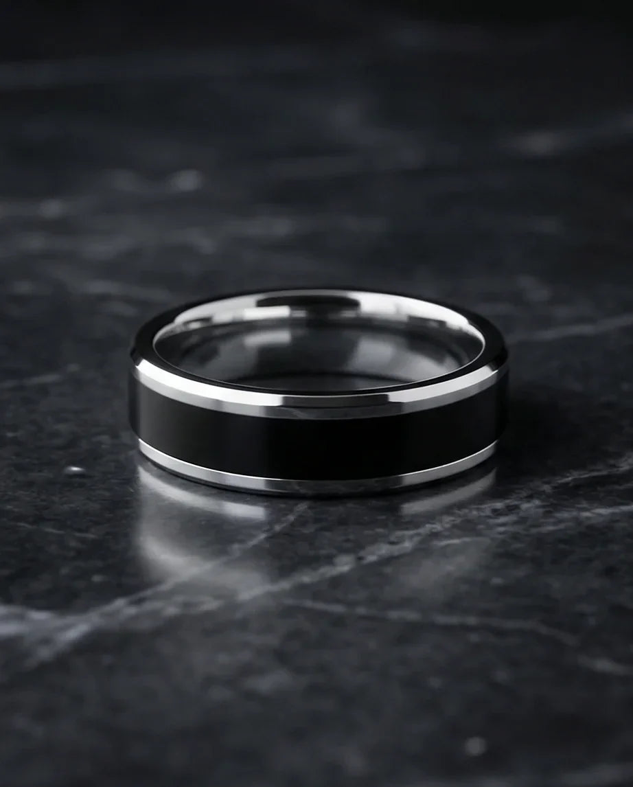 The Onyx Meridian: Two-Tone High-Gloss Band
