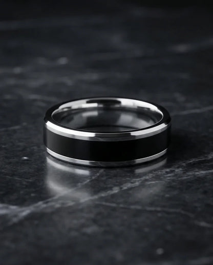 The Onyx Meridian: Two-Tone High-Gloss Band