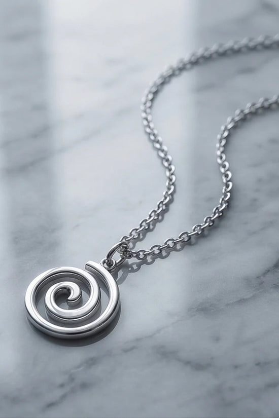 The Silver Vortex: Minimalist Spiral Pendant