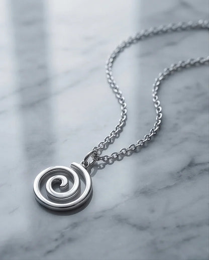 The Silver Vortex: Minimalist Spiral Pendant
