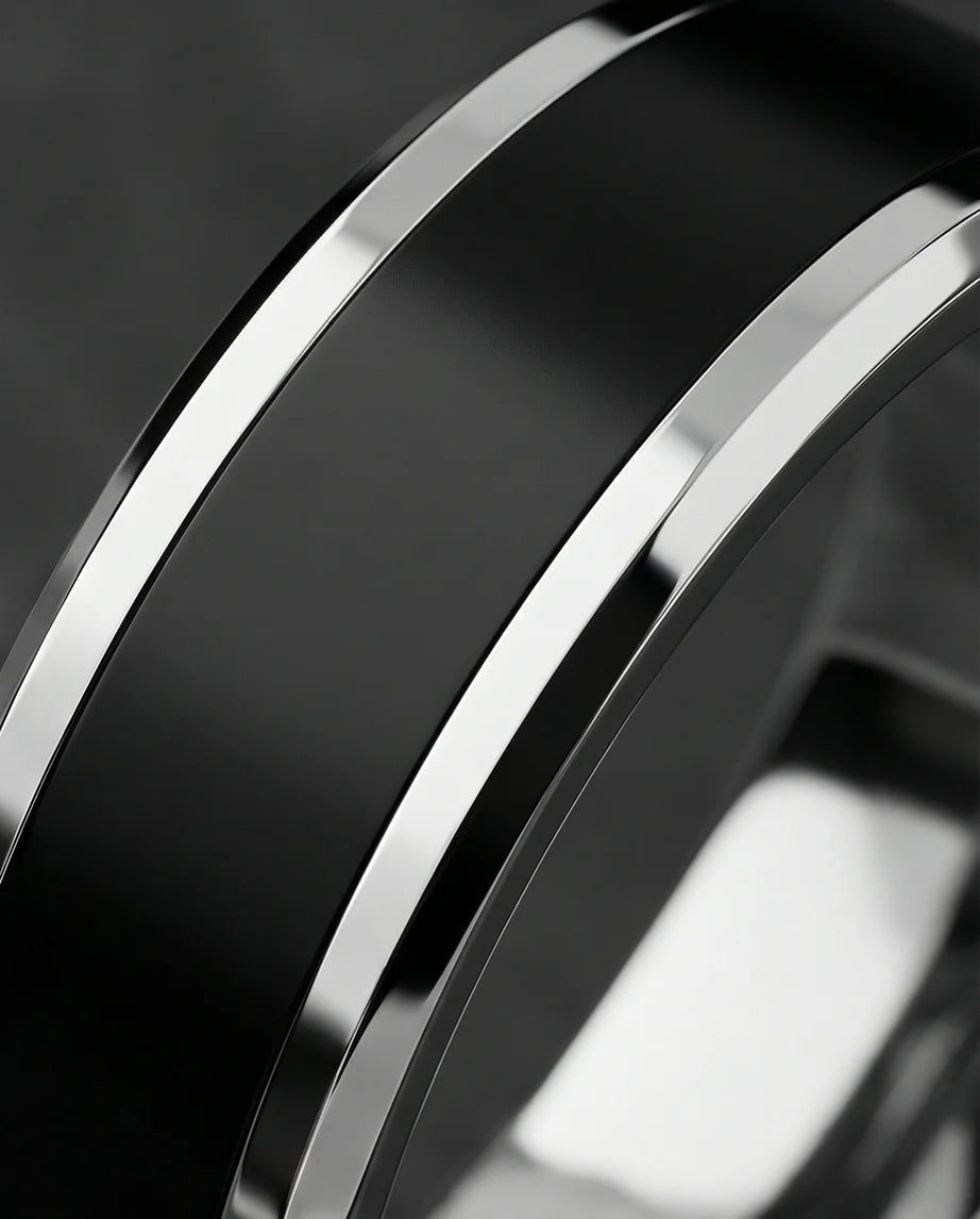 The Onyx Meridian: Two-Tone High-Gloss Band