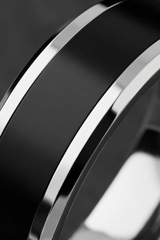 The Onyx Meridian: Two-Tone High-Gloss Band