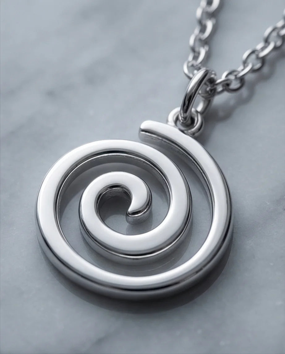 The Silver Vortex: Minimalist Spiral Pendant