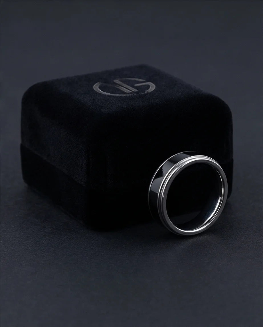 The Onyx Meridian: Two-Tone High-Gloss Band