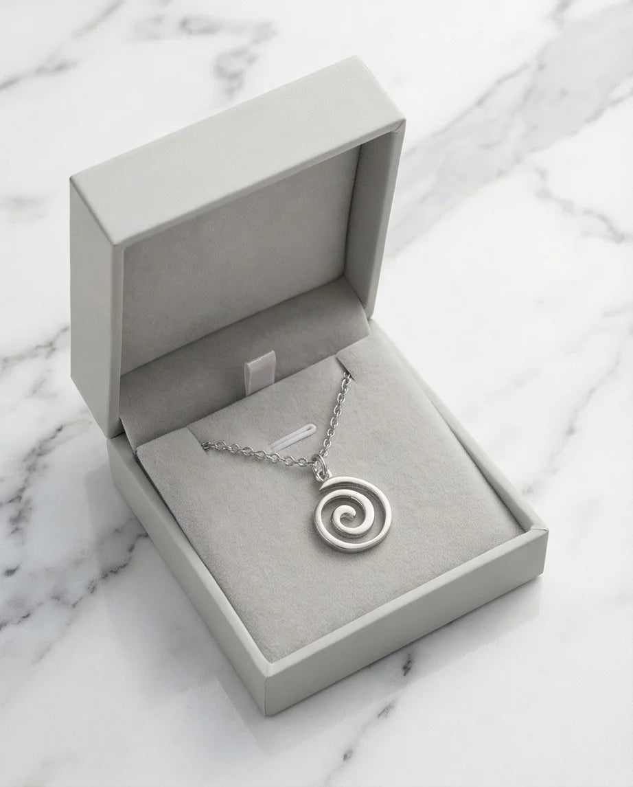 The Silver Vortex: Minimalist Spiral Pendant