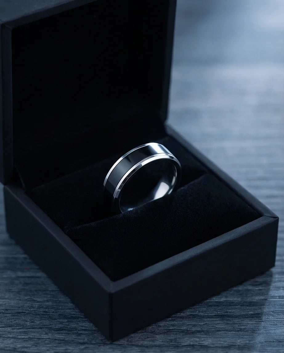 The Onyx Meridian: Two-Tone High-Gloss Band