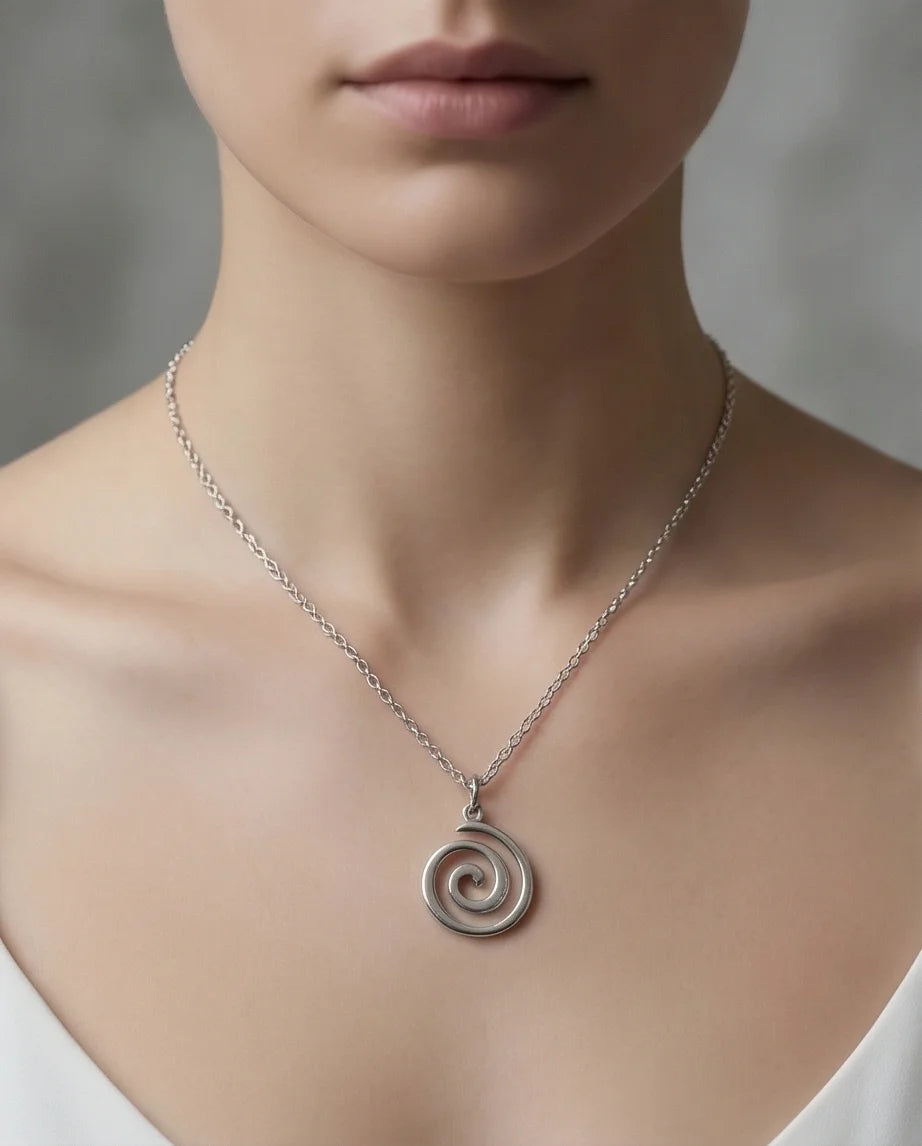 The Silver Vortex: Minimalist Spiral Pendant