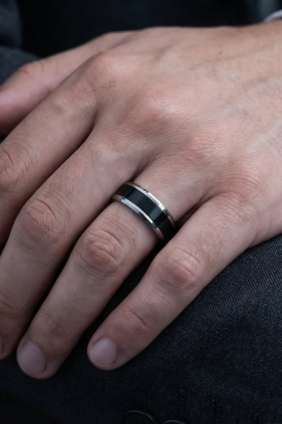 The Onyx Meridian: Two-Tone High-Gloss Band