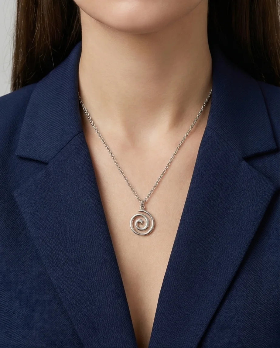 The Silver Vortex: Minimalist Spiral Pendant