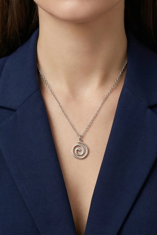 The Silver Vortex: Minimalist Spiral Pendant