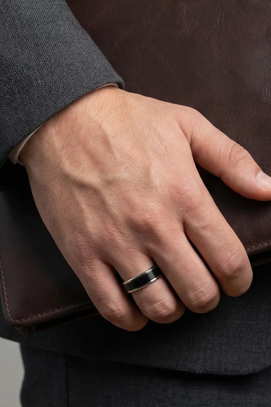 The Onyx Meridian: Two-Tone High-Gloss Band