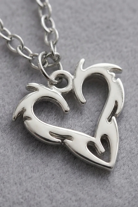 The Cyber-Tribal Heart: Liquid Silver Pendant