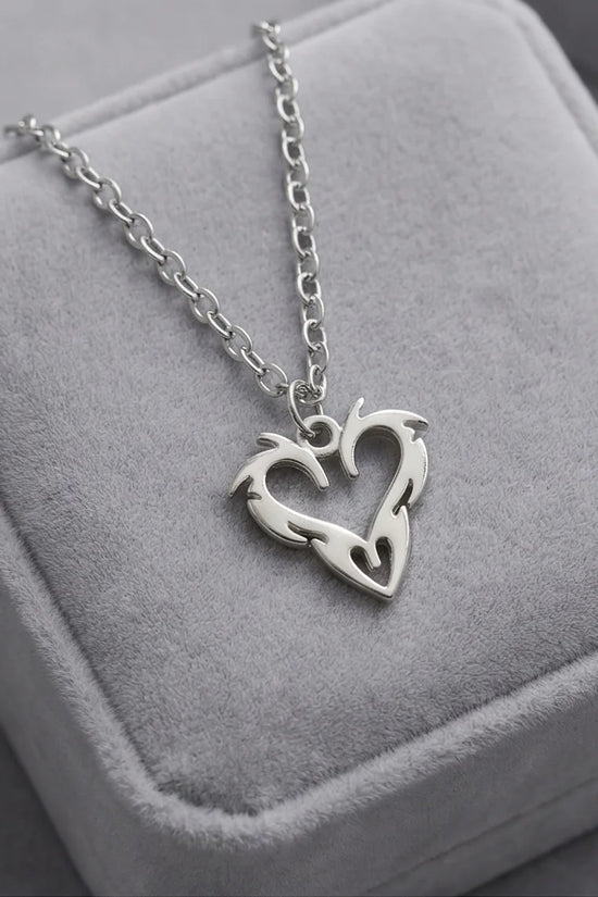 The Cyber-Tribal Heart: Liquid Silver Pendant