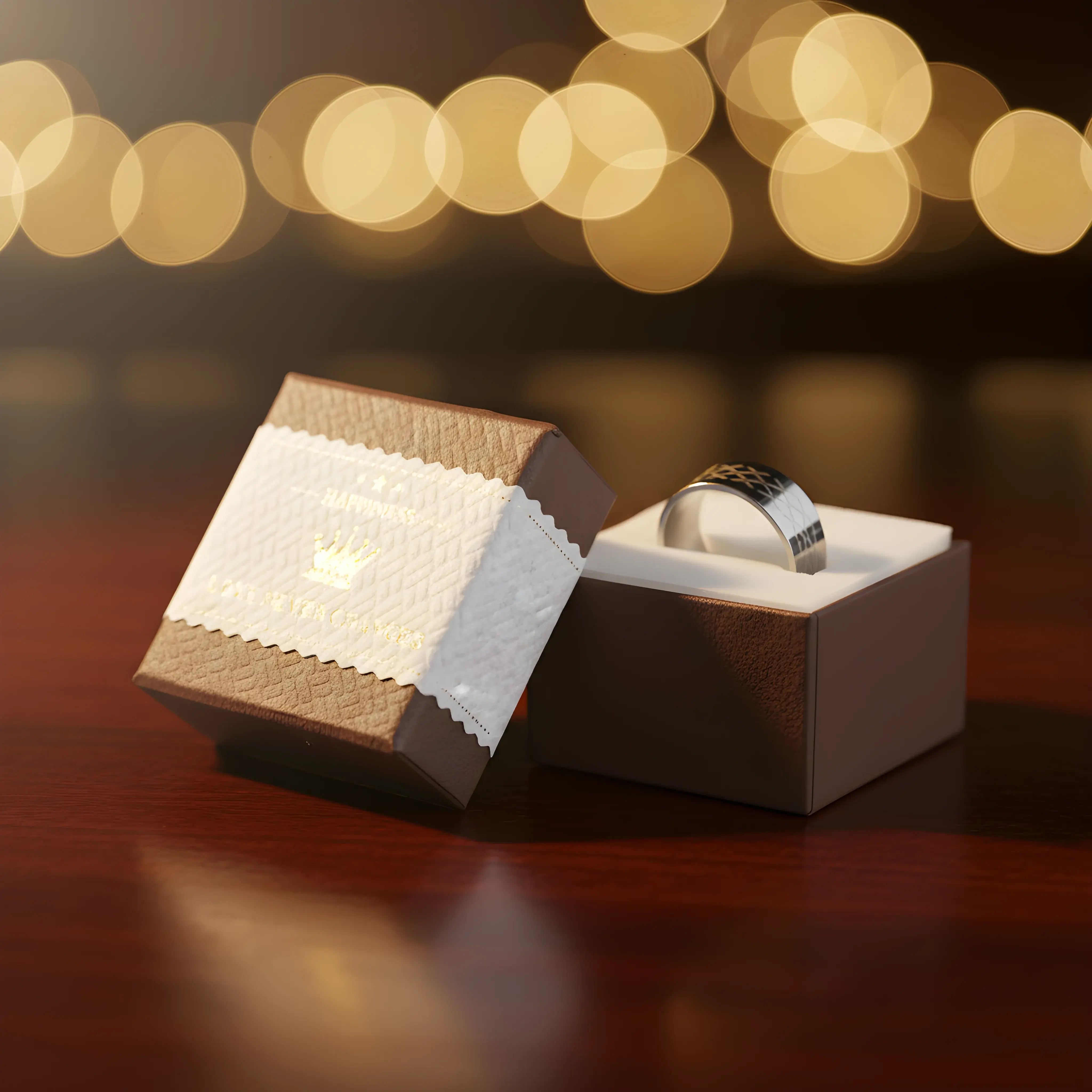 Engraved Silver Steel Ring 5.6cm