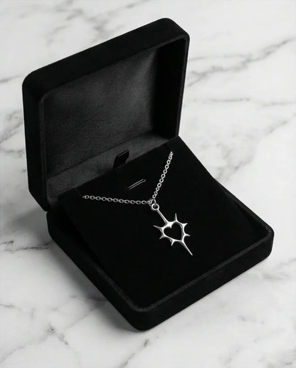 The Thorned Aura: Spiky Heart Statement Necklace