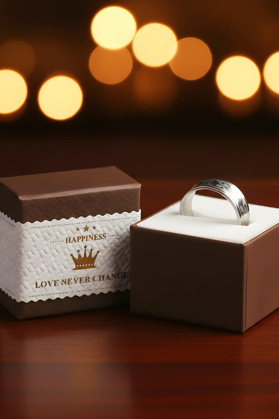 Wave Engraved Silver Ring 5.9cm