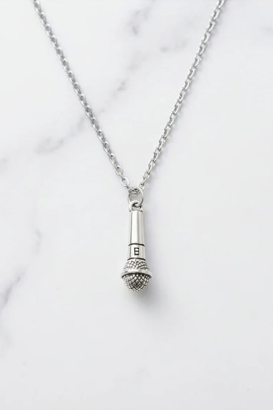 Studio Legend: Detailed 3D Microphone Statement Necklace