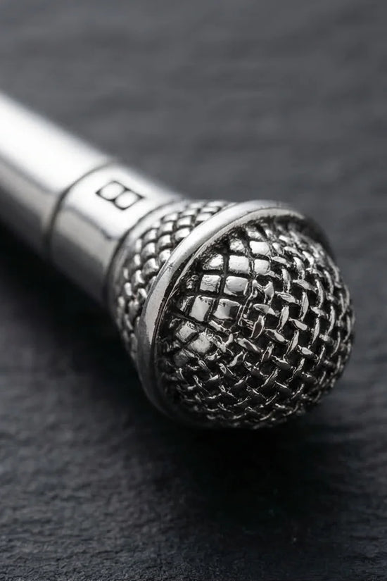 Studio Legend: Detailed 3D Microphone Statement Necklace