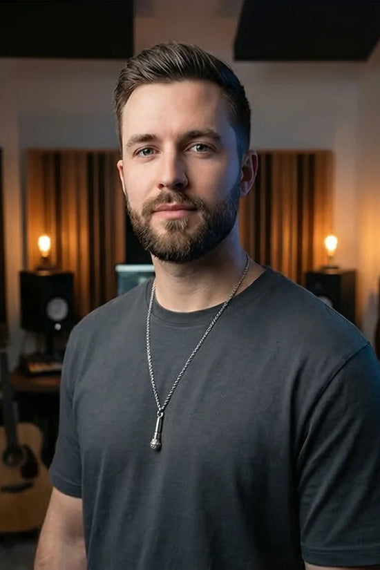 Studio Legend: Detailed 3D Microphone Statement Necklace