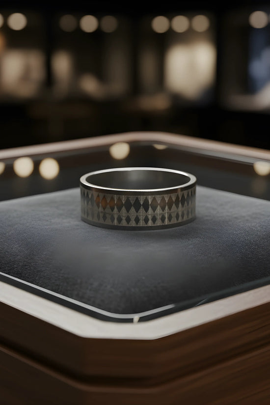 Diamond Pattern Steel Ring 6cm