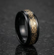 Black & Gold Celtic Wolf-Knot Ring
