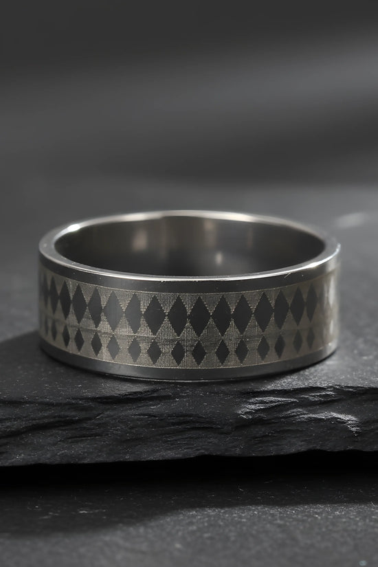 Diamond Pattern Steel Ring 6cm