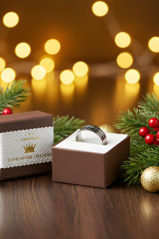 Diamond Pattern Steel Ring 6cm